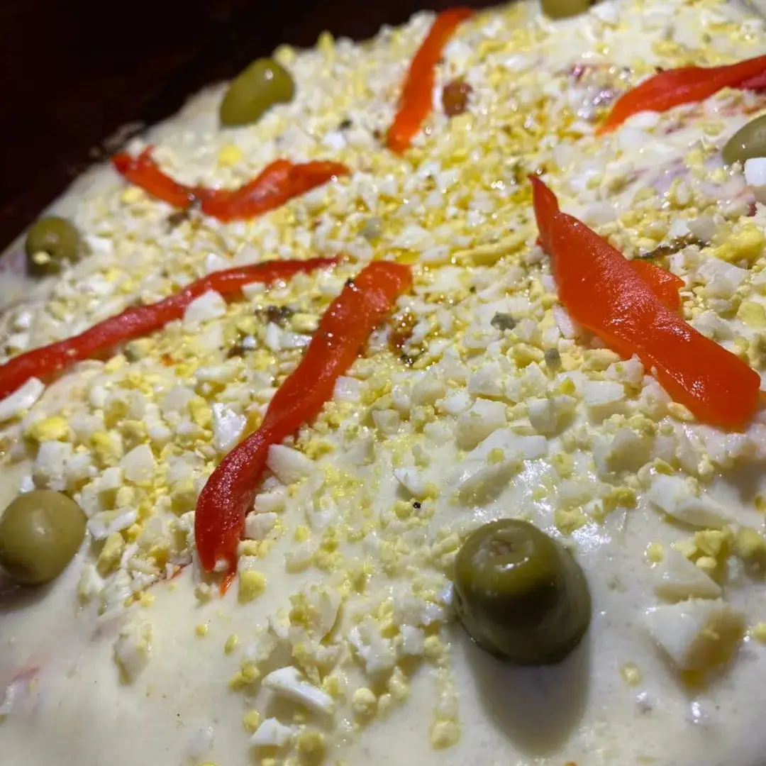 pizza morron y huevo