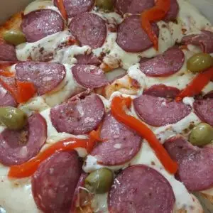 pizza morron y longaniza