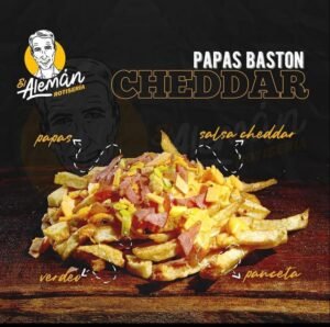 papas fritas con cheddar